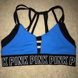 PINK strappy sports bra